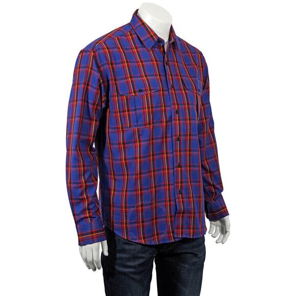 NWT BURBERRY CHESTER BRIGHT BLUE COTTON NOVA CHECK LOGO SHIRT XXL $ 460 - Picture 1 of 12